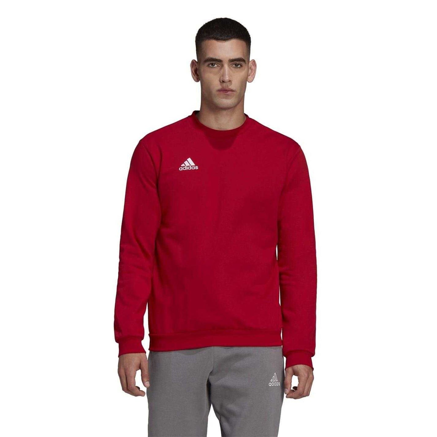 Team Power Red - Side - Adidas Mens Entrada 22 Ribbed Collar Sweatshirt