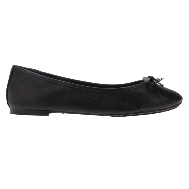 Black - Side - Dune London Womens-Ladies Harpington Leather Ballerina Flats