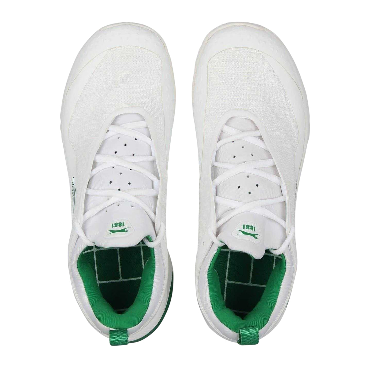White-Green - Pack Shot - Slazenger Womens-Ladies Pro Tennis Trainers