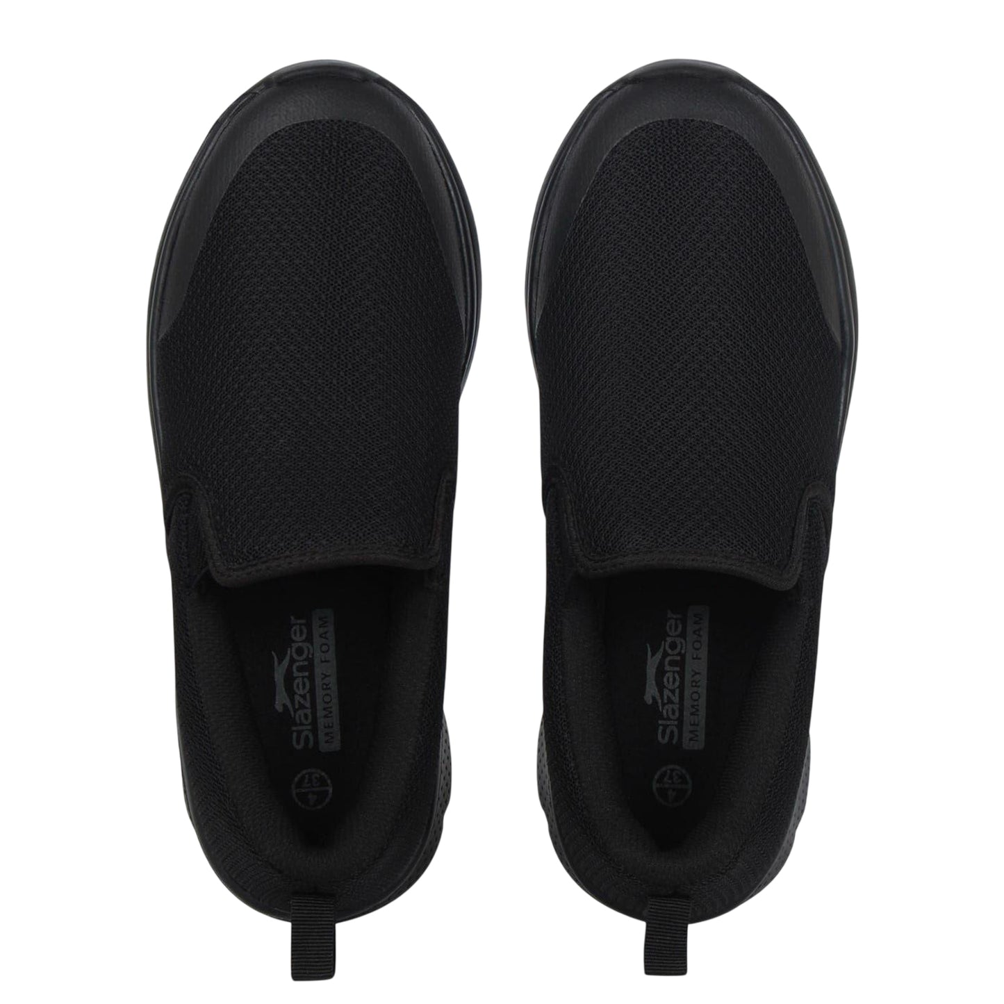Black - Pack Shot - Slazenger Boys Zeal Leather Slip-on Trainers