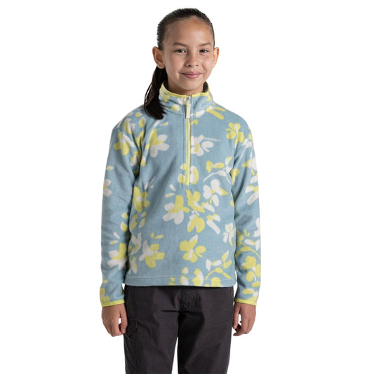 Sky Blue - Front - Craghoppers Childrens-Kids Embroidered Funnel Neck Sweatshirt