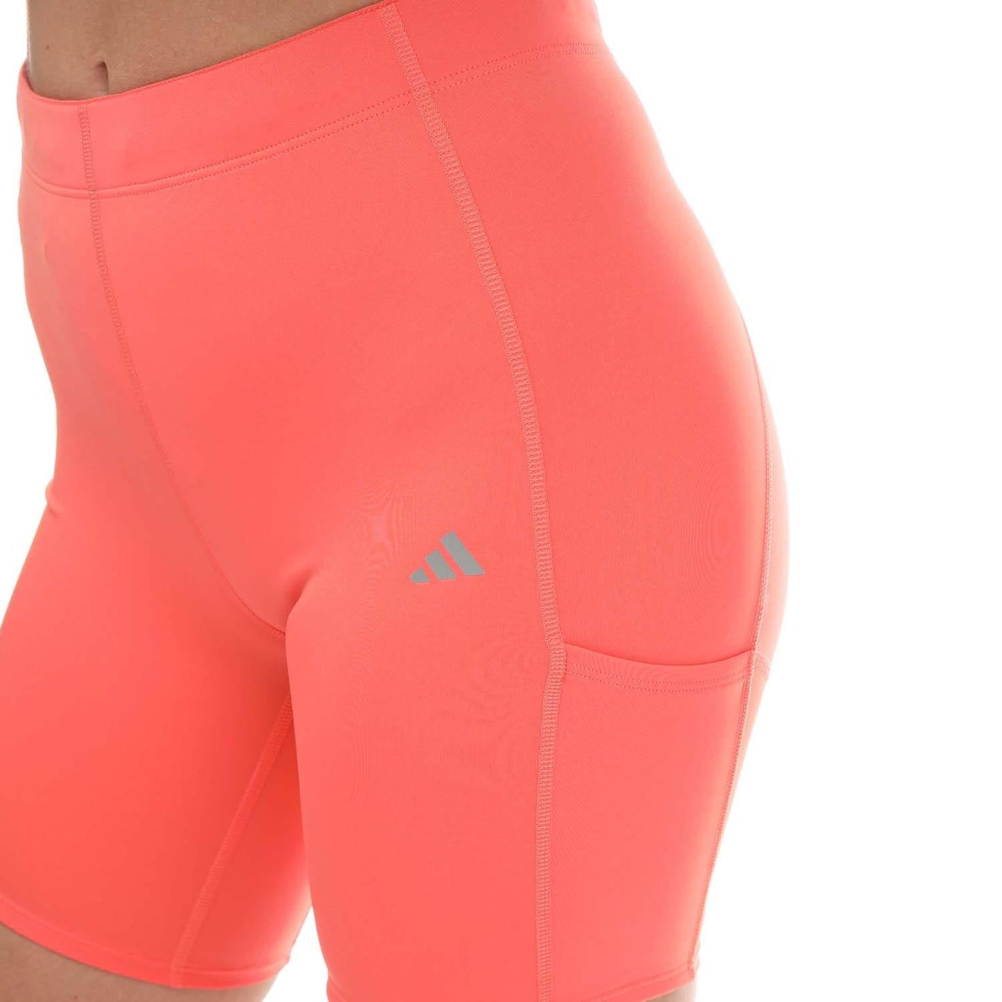 Pink - Side - Adidas Womens-Ladies Fast Heat.Rdy Technology Shorts