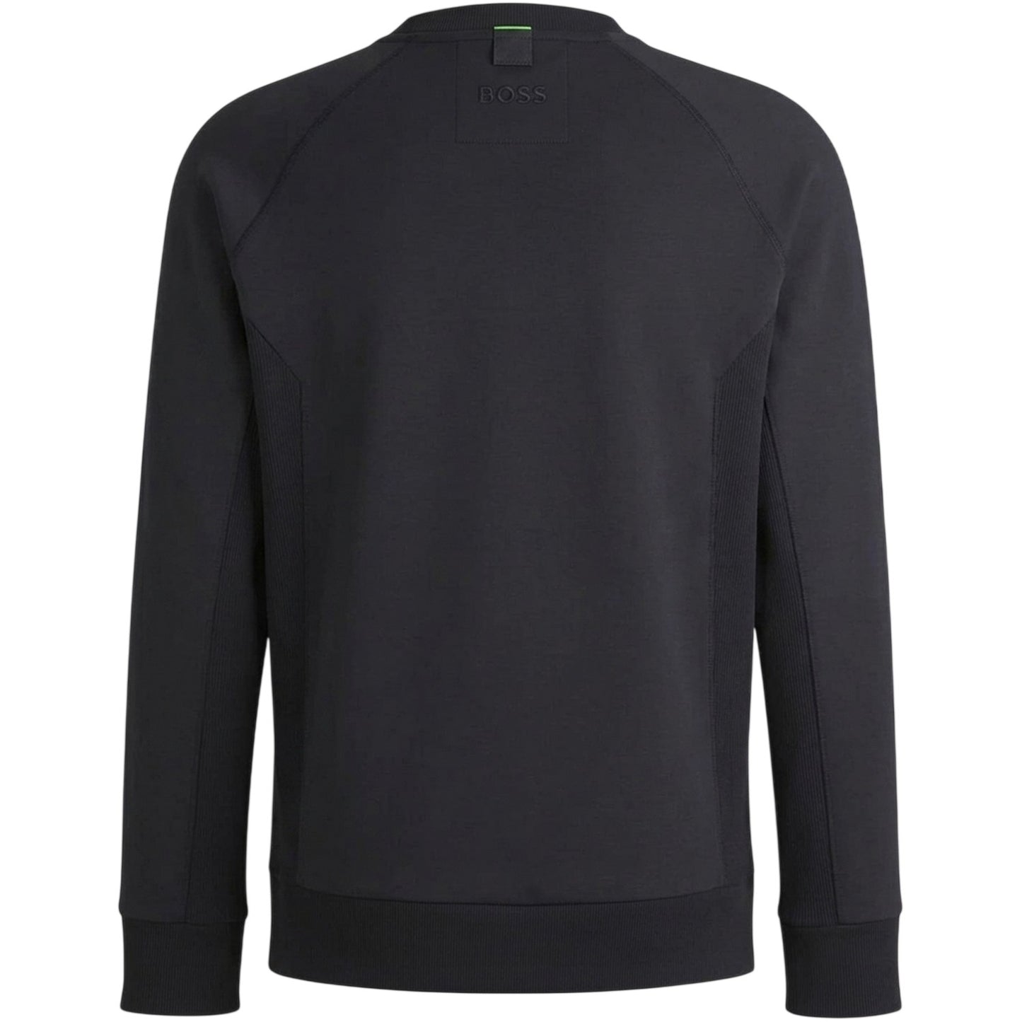 Dark Blue Melange - Back - Boss Mens Crew Neck Raglan Sweatshirt