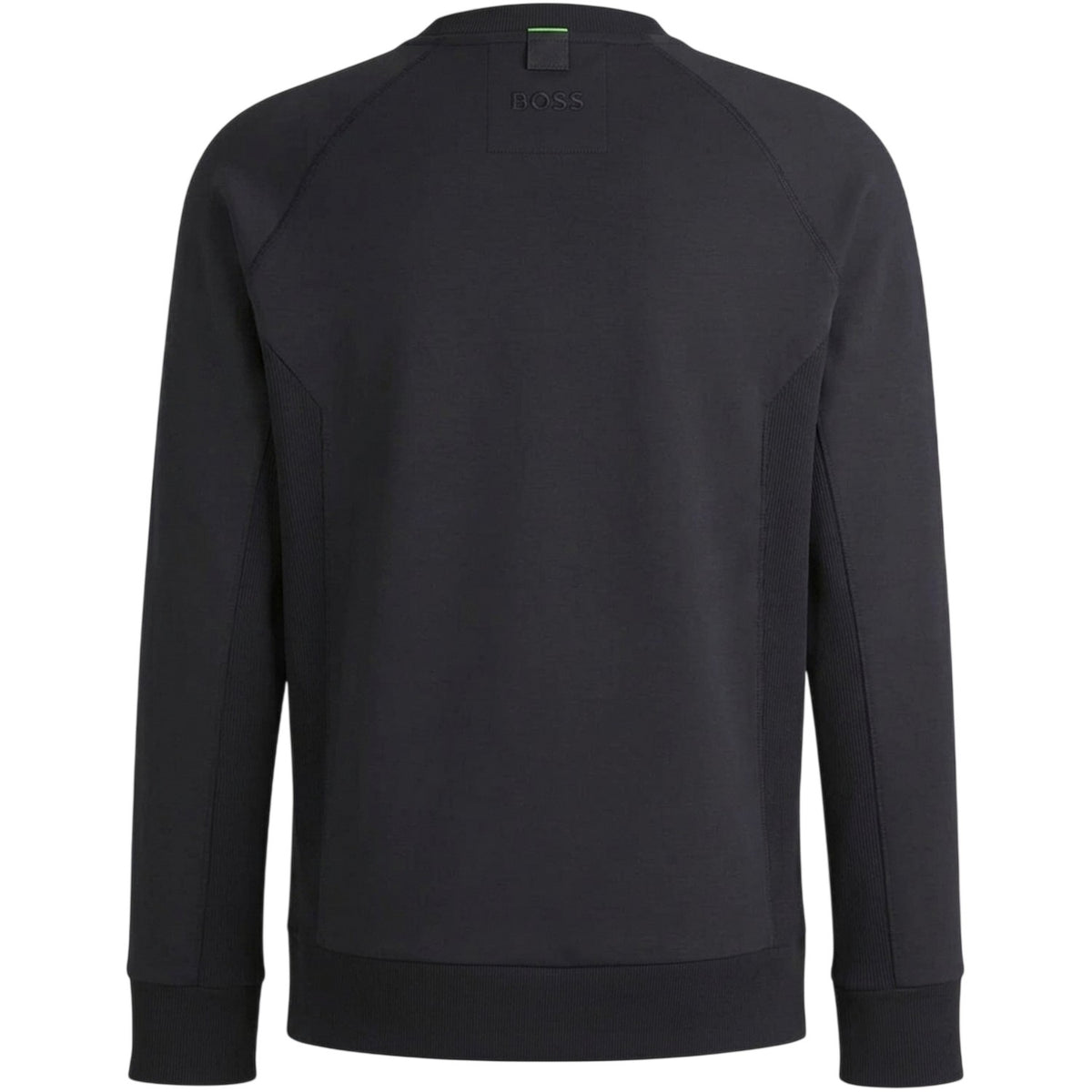 Dark Blue Melange - Back - Boss Mens Crew Neck Raglan Sweatshirt