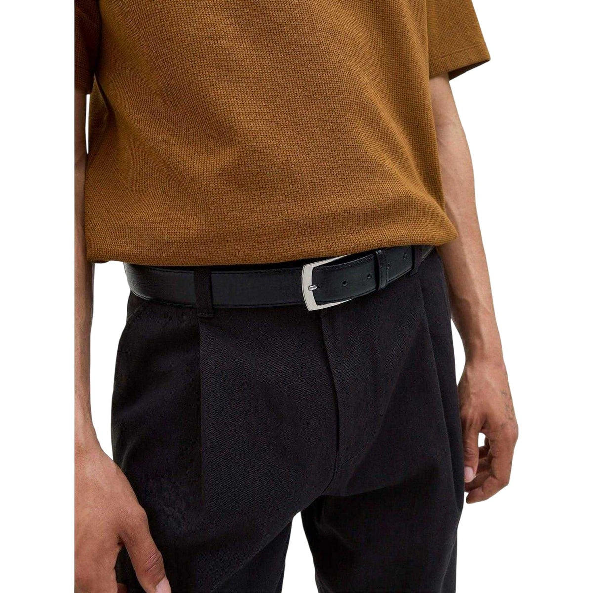 Black - Lifestyle - Jack And Jones Mens Leather Dress Belt