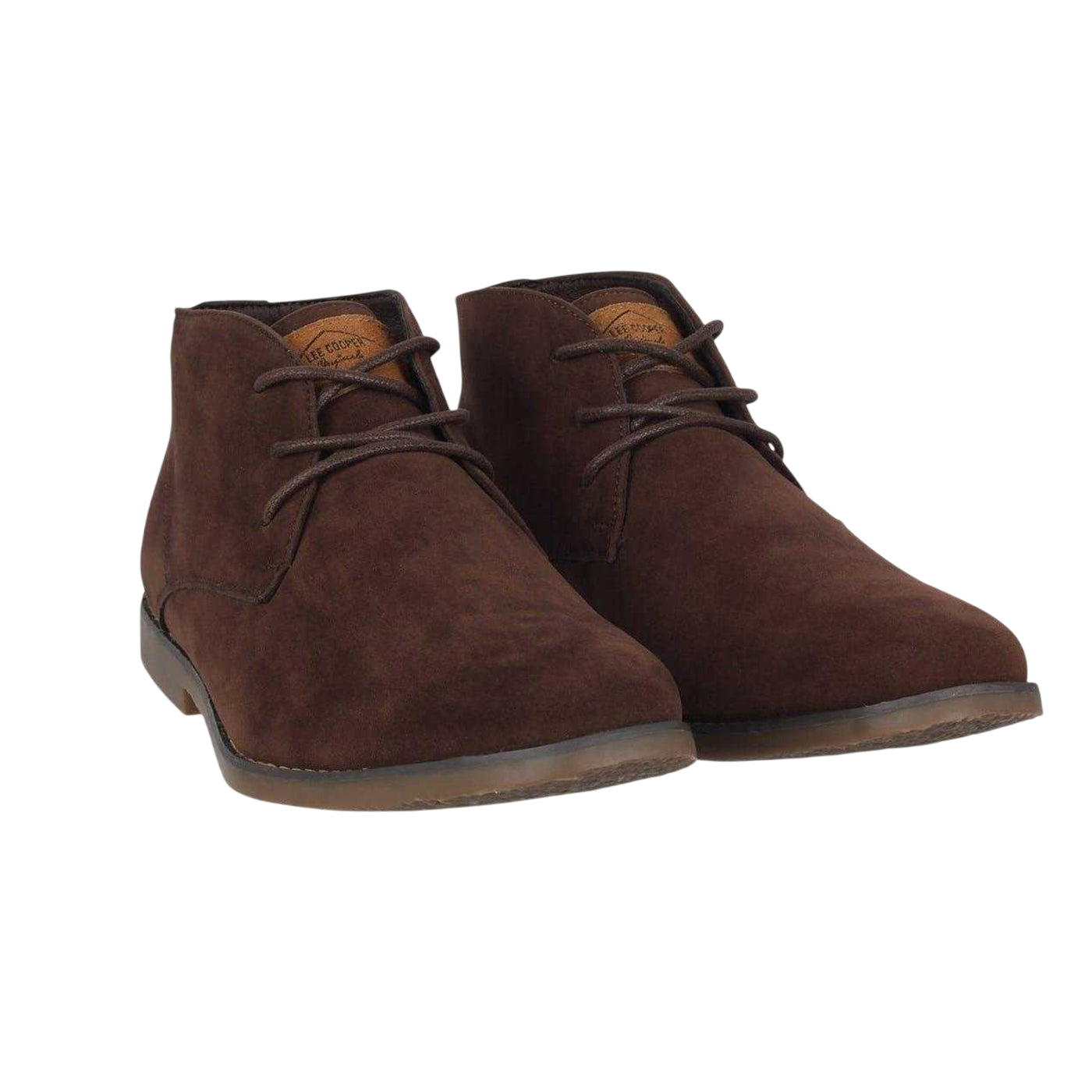 Brown - Pack Shot - Lee Cooper Mens Gresham Suede Desert Boots