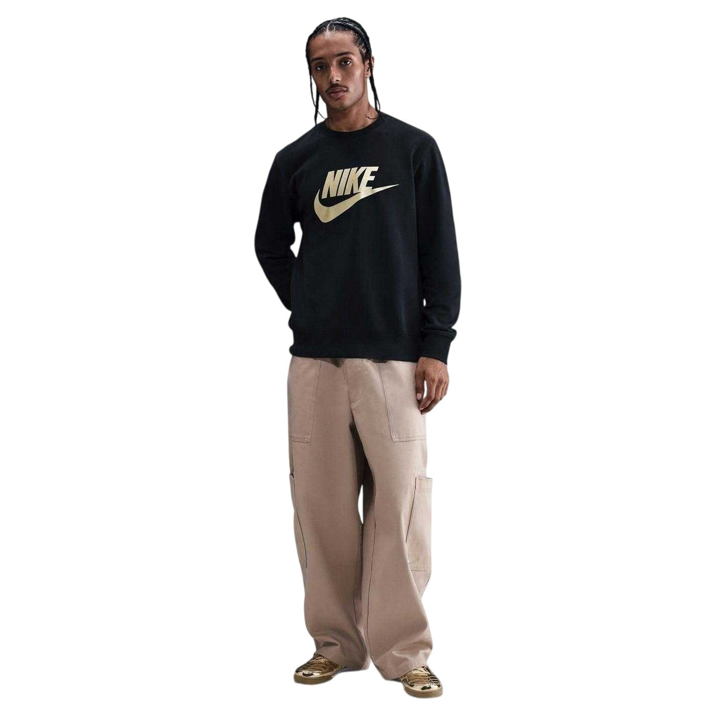 Black-Gold - Lifestyle - Nike Mens Sportswear Club Jersey Regular Long-Sleeved Sweatshirt