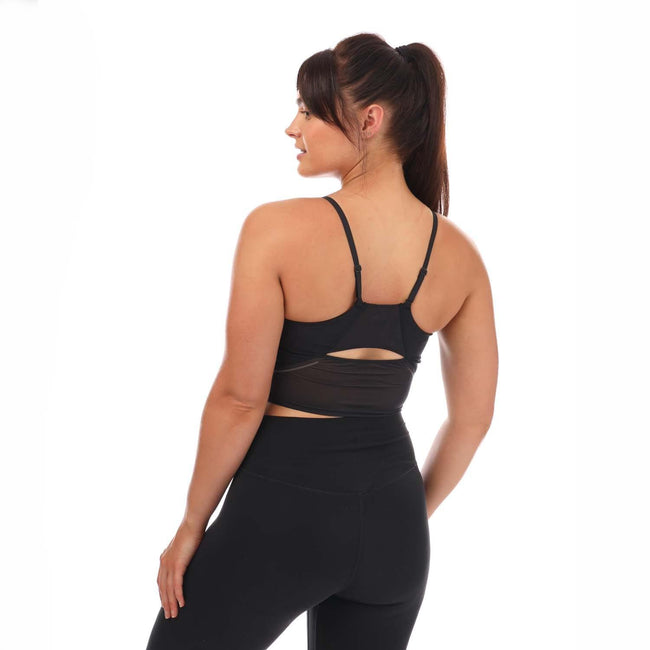 Black-Grey - Back - Adidas Womens-Ladies HIIT 45 Seconds Cropped Tank Top