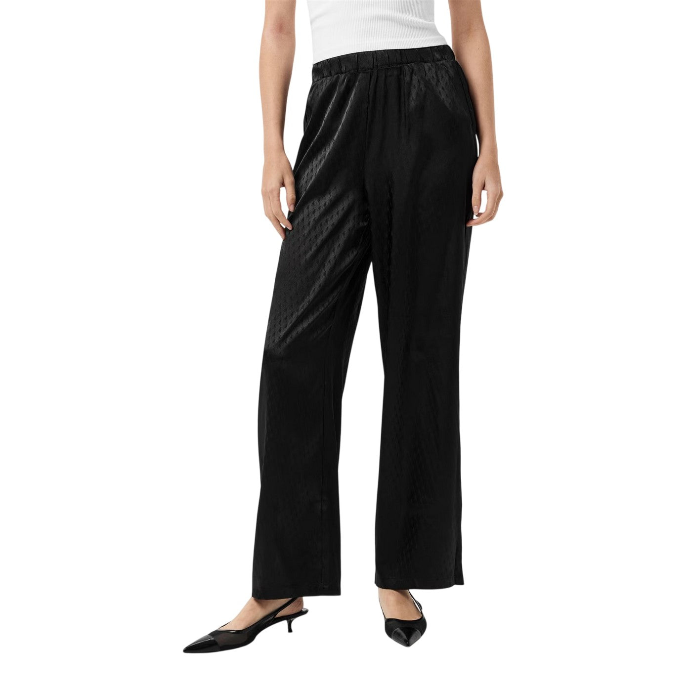 Black - Lifestyle - Vero Moda Unisex Adult Satin Wide Leg Trousers