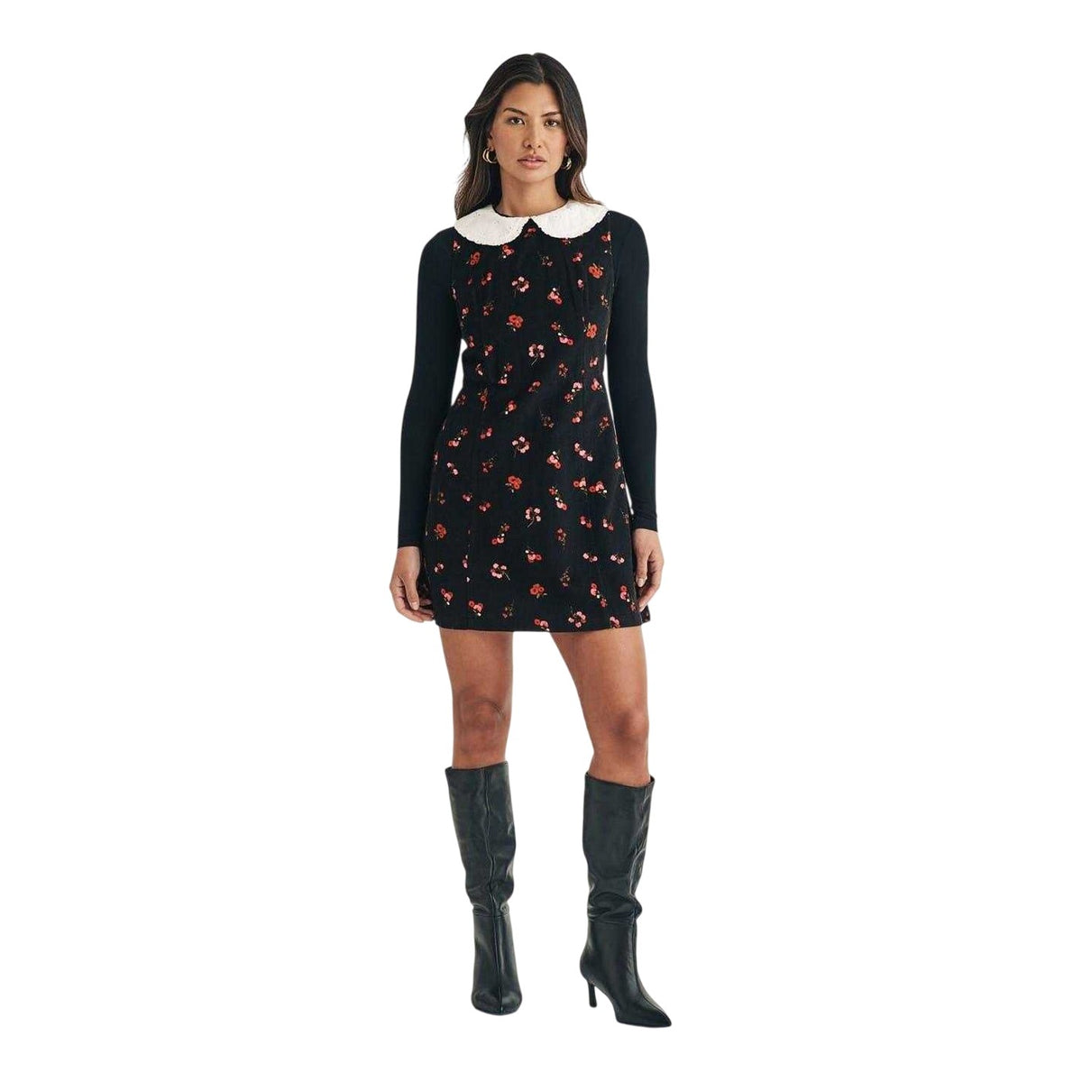 Black - Lifestyle - Nobody's Child Womens-Ladies Flower A-line Mini Dress