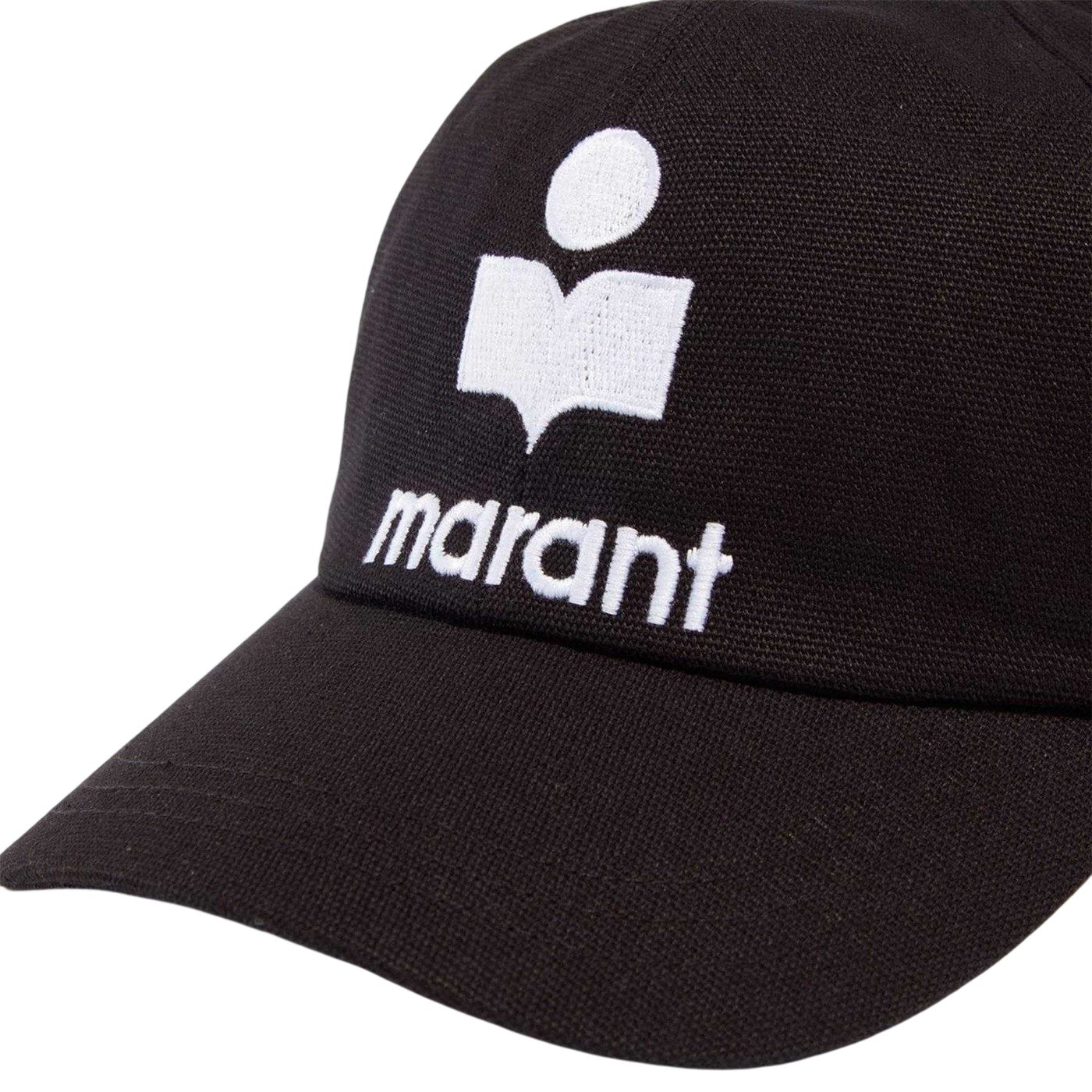 Black - Side - Isabel Marant Womens-Ladies Tyron Embroidered Logo Cotton Baseball Cap