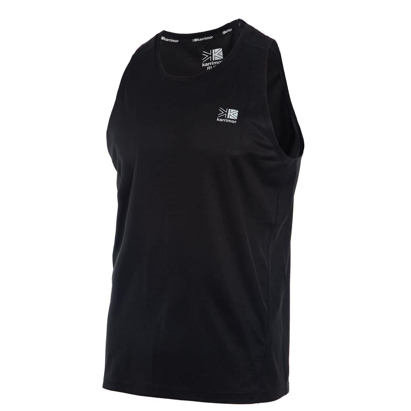 Black - Side - Karrimor Mens Logo Running Vest Top