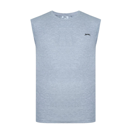 Grey Marl - Front - Slazenger Mens Cotton Sleeveless Vest Top