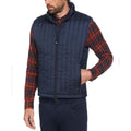 Navy - Front - Original Penguin Mens Vertical Quilted Gilet
