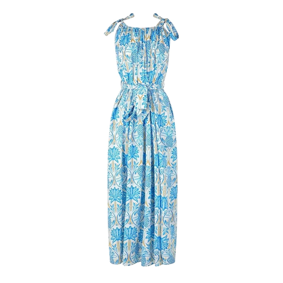 Blue - Back - Biba Womens-Ladies Pineapple Maxi Dress