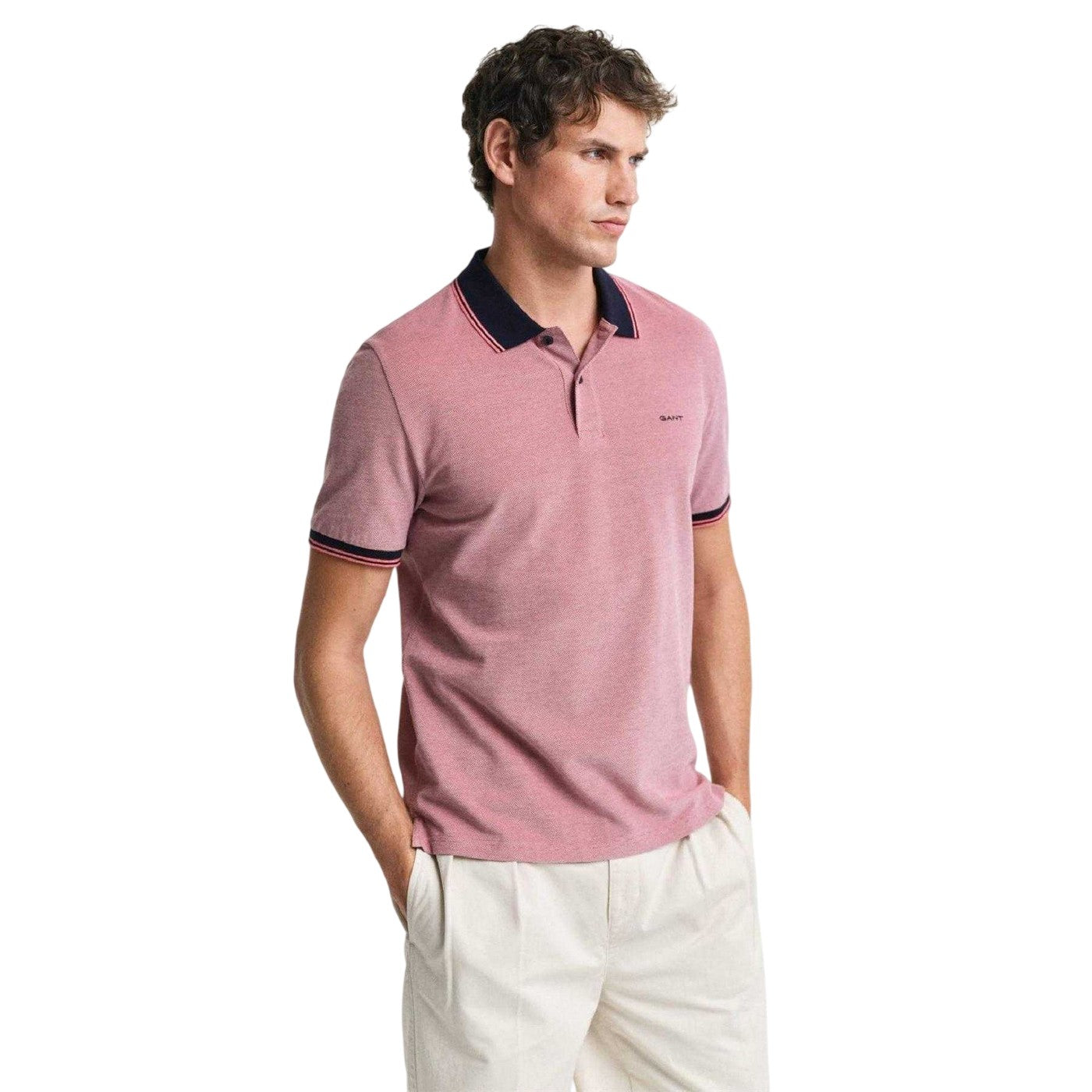 Red - Lifestyle - Gant Mens Oxford Short-Sleeved Polo Shirt