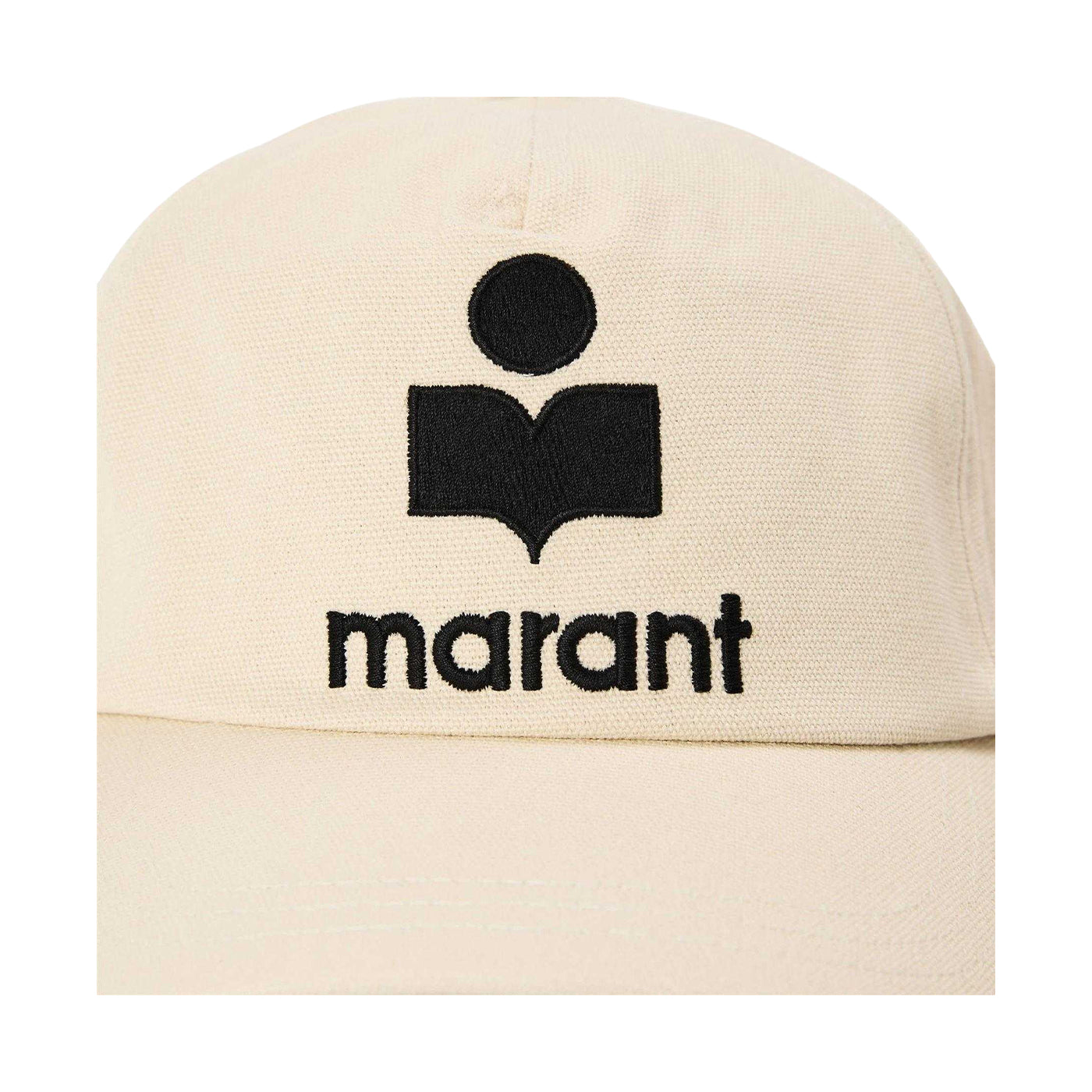 Ecru - Side - Isabel Marant Womens-Ladies Tyron Contrast Logo Cotton Cap