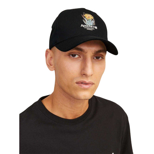 Black-Yellow - Front - Jack And Jones Mens Apache Hill Baseball Cap