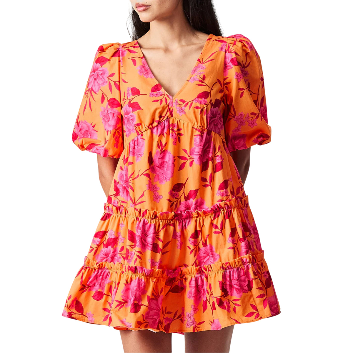 Pink - Side - Nobody's Child Womens-Ladies Floral Mini Dress
