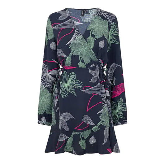 Black - Front - Vero Moda Womens-Ladies Jane Floral Wrap Dress