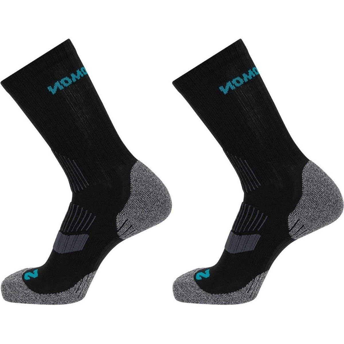 Black-Grey - Back - Salomon Womens-Ladies Lightweight Crew Socks (Pack of 2)
