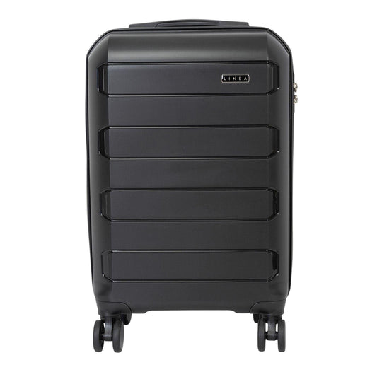 Black - Front - Linea Turin Travel Suitcase Set