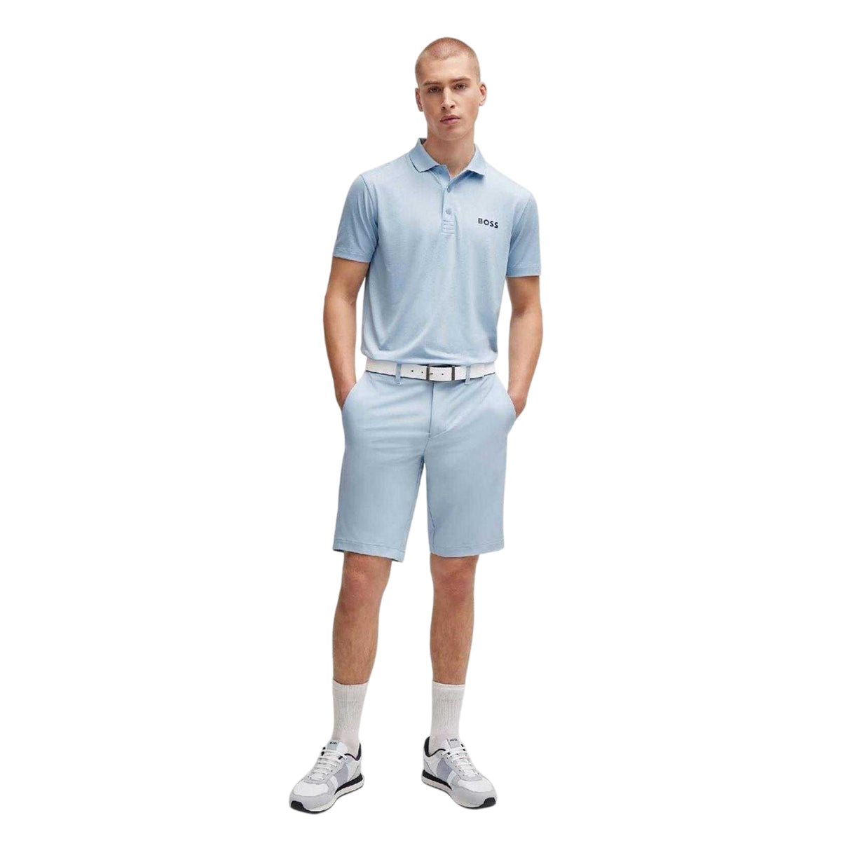 Purple - Side - Boss Mens Contrast Logo Performance Regular Polo Shirt