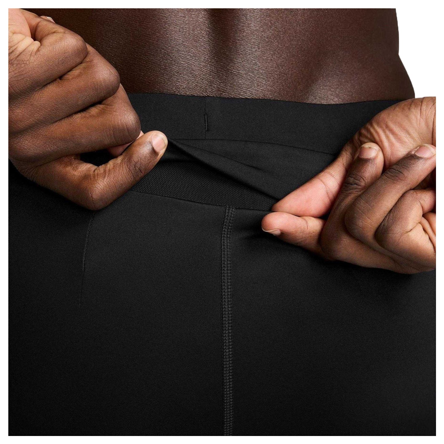 Black - Side - Nike Mens Miler Running Tights