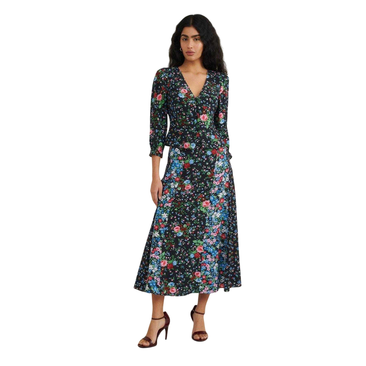 Black - Side - Nobody´s Child Womens-Ladies Dido Floral Midi Skirt