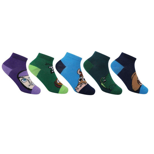Multicoloured - Front - Toy Story Childrens-Kids Cotton Blend Trainer Socks (Pack of 5)