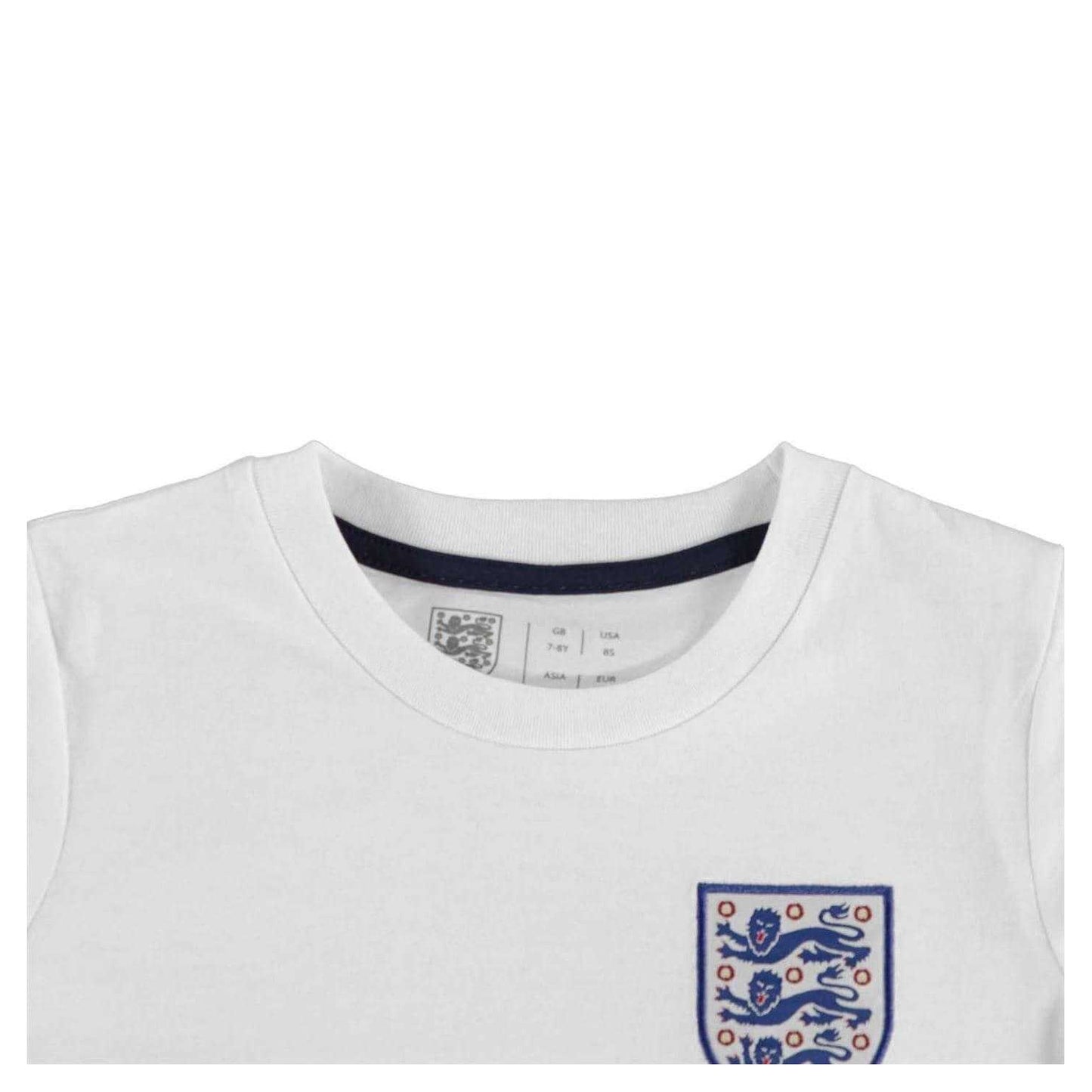 White - Side - England Football Childrens-Kids Crest T-Shirt