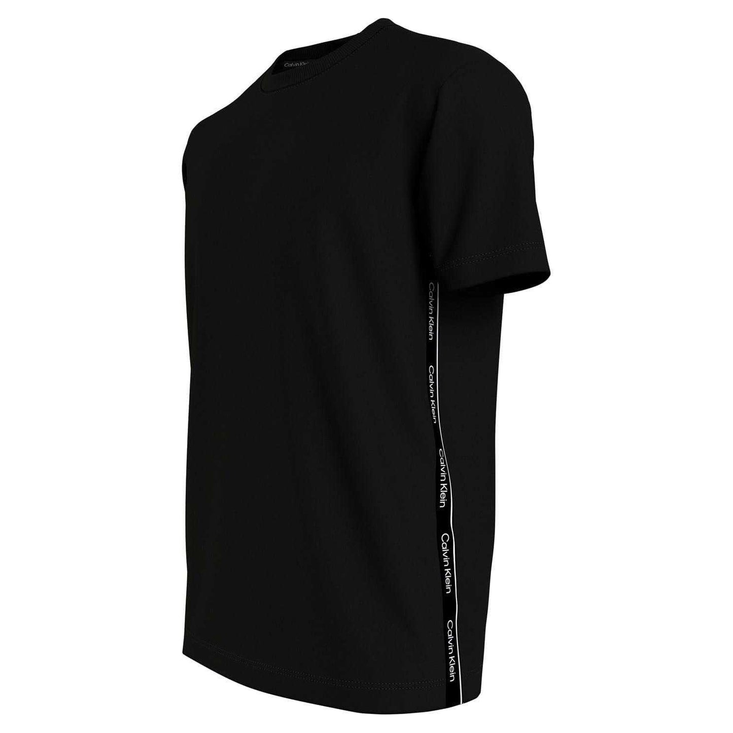 Black - Back - Calvin Klein Mens Crew Neck Regular T-Shirt