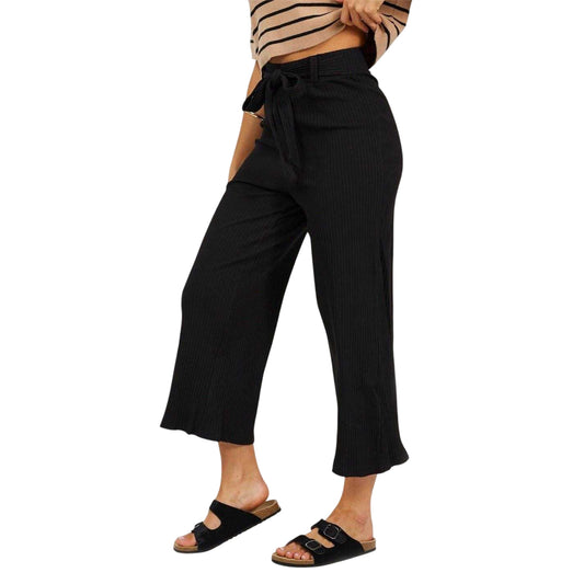 Black - Front - Brave Soul Womens-Ladies Relaxed Wide Leg Trousers