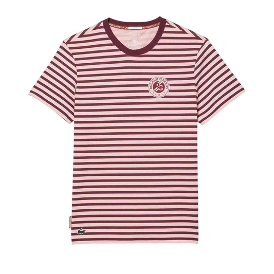 Pink - Front - Lacoste Unisex Adult Roland Garros Edition Regular Tennis T-Shirt