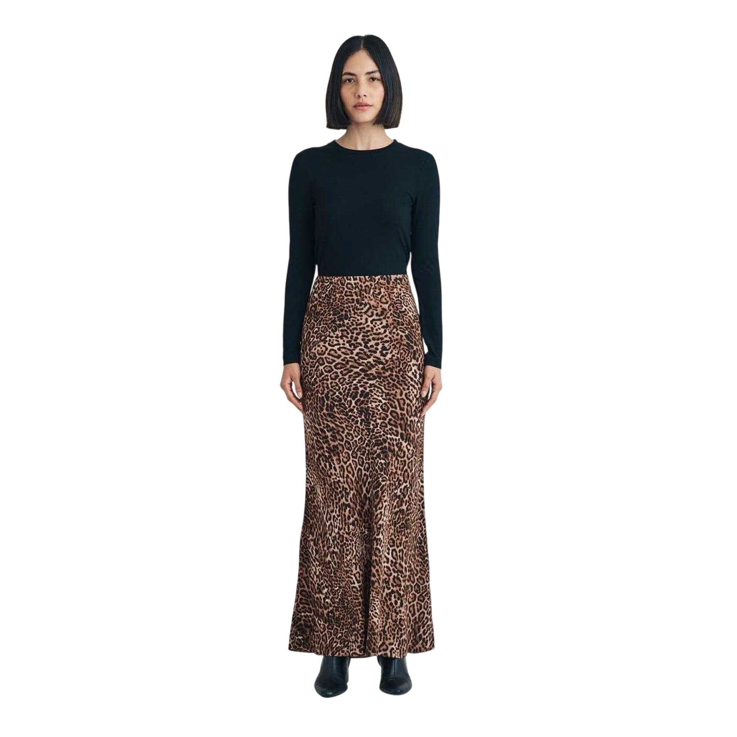 Brown - Side - Nobody´s Child Womens-Ladies Leopard Print Maxi Skirt