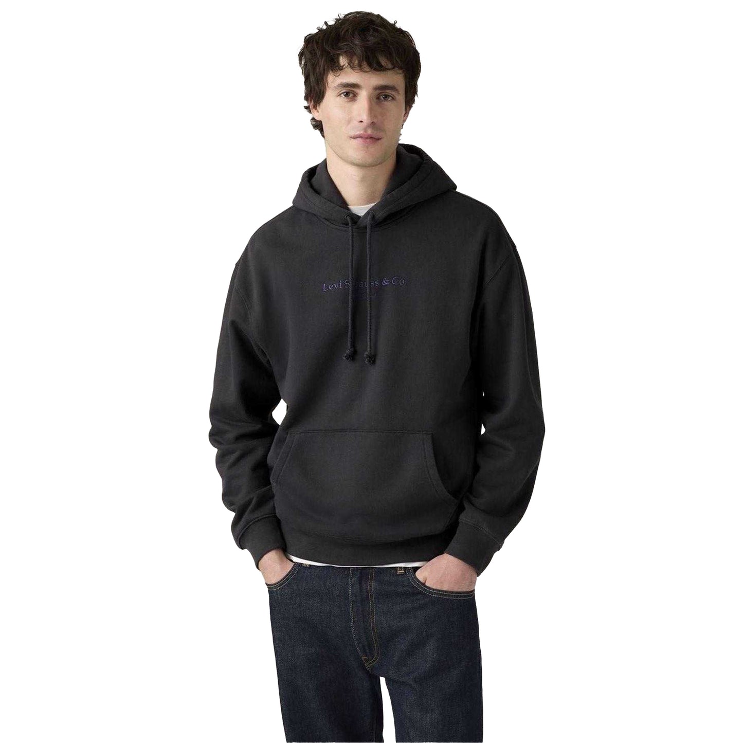 Grey - Pack Shot - Levis Mens Relaxed Fit Hoodie