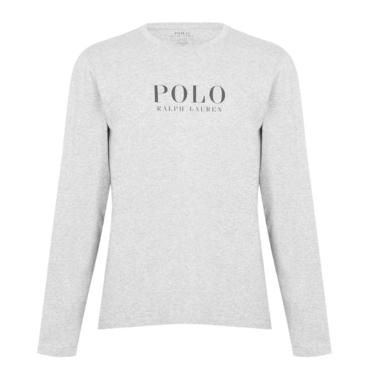 Grey Heather - Front - Ralph Lauren Mens Logo Cotton Long-Sleeved Polo T-Shirt