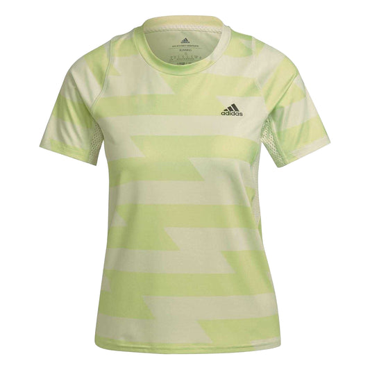 Lime Green - Front - Adidas Womens-Ladies All-Over Print Aeroready T-Shirt