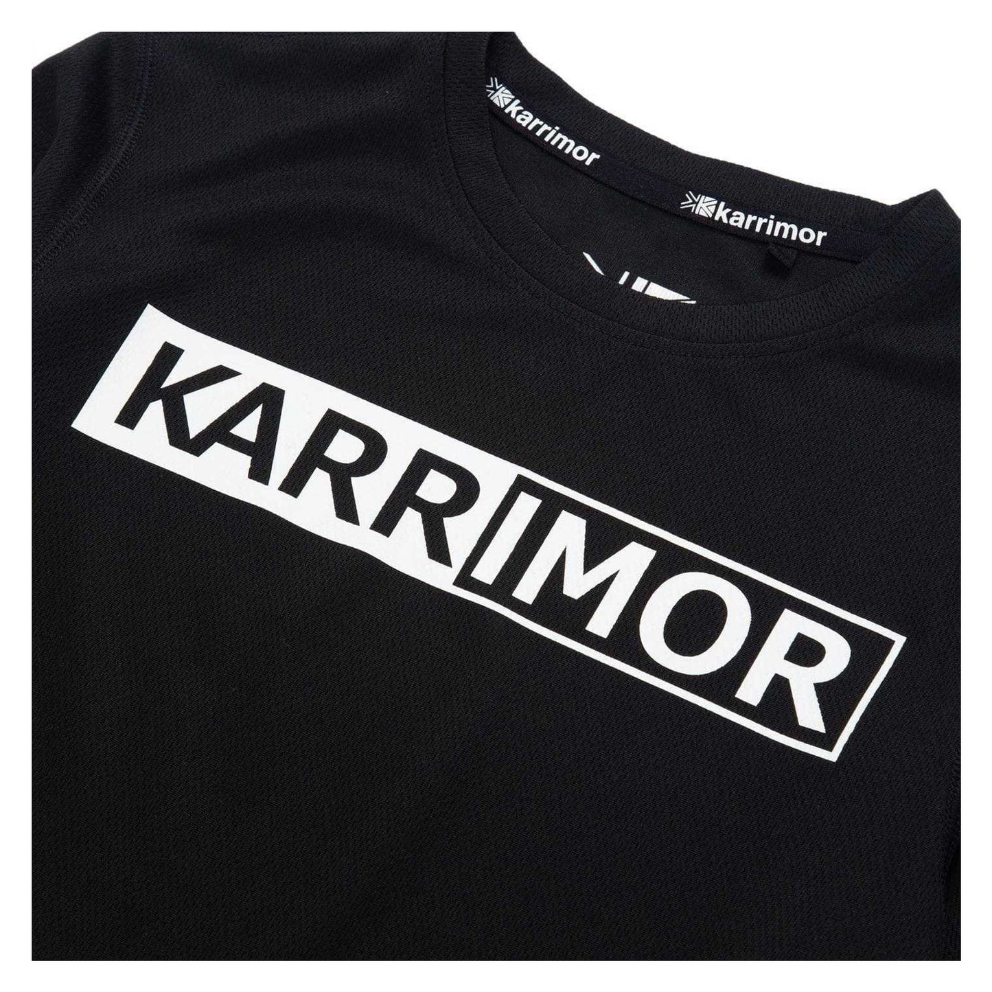 Black - Side - Karrimor Boys Logo Long-Sleeved Running T-Shirt
