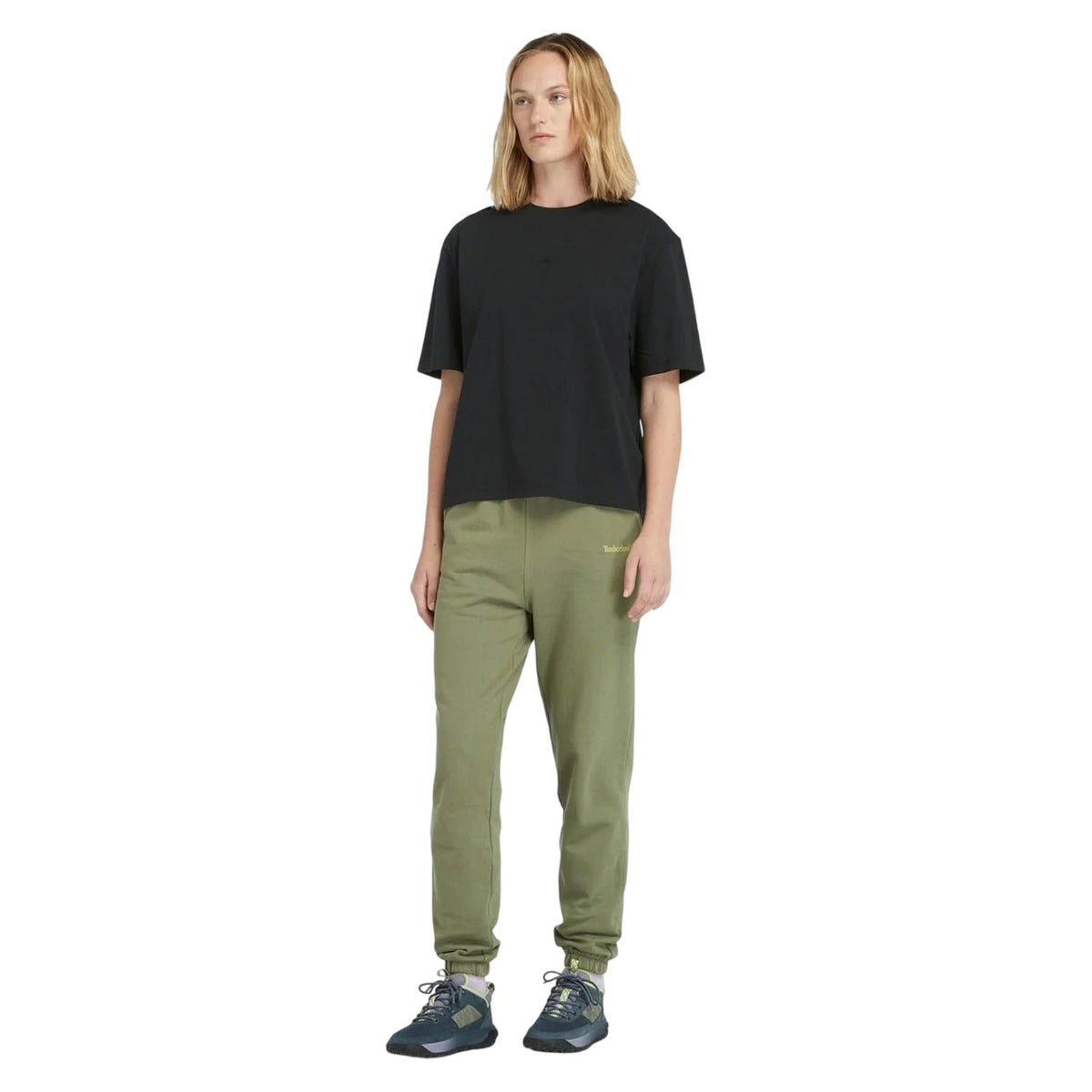 Black - Lifestyle - Timberland Womens-Ladies Crew Neck Relaxed Fit Crop T-Shirt