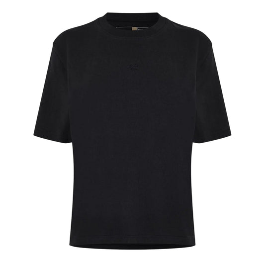 Black - Front - Timberland Womens-Ladies Crew Neck Relaxed Fit Crop T-Shirt