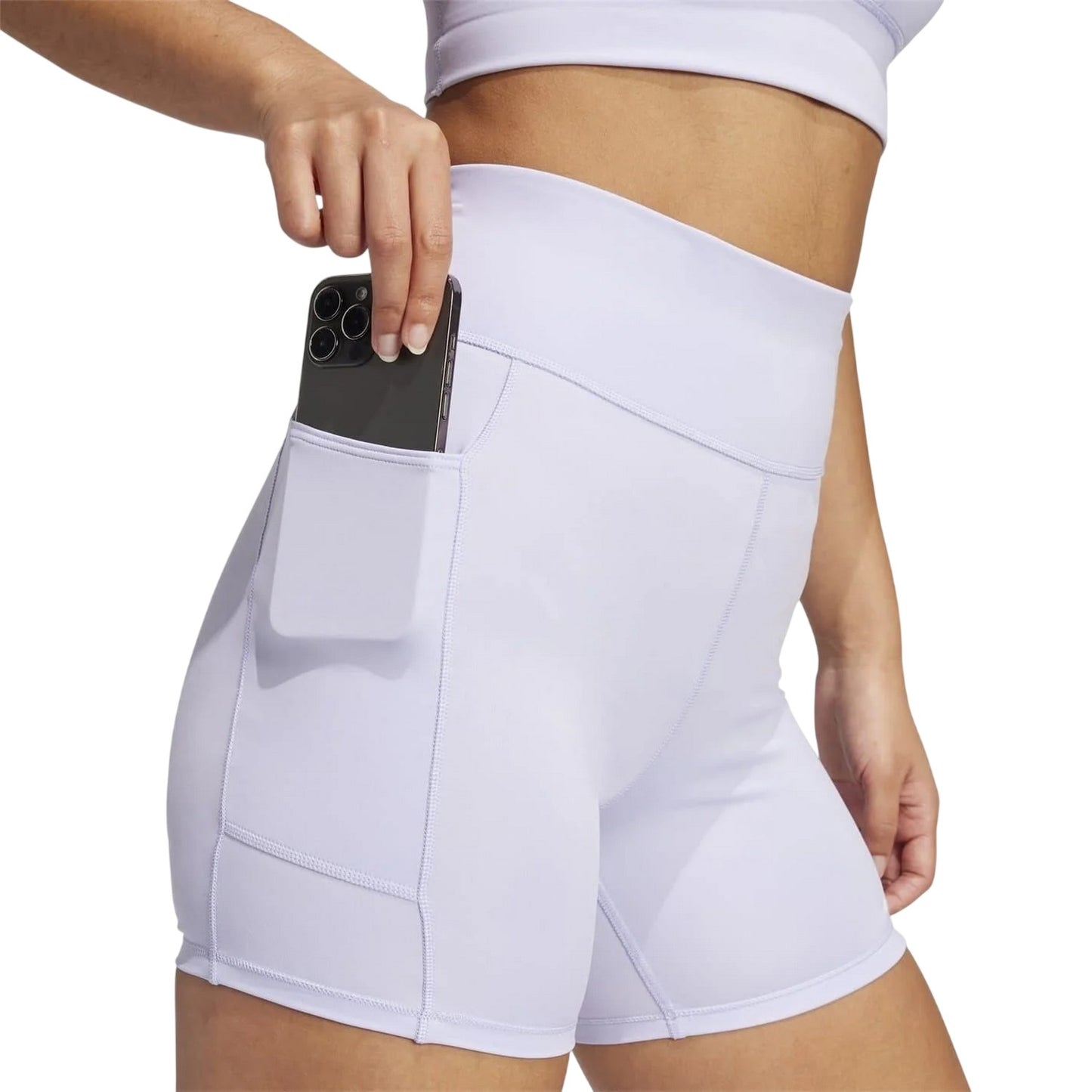 Light Purple - Side - Adidas Womens-Ladies Own The Run Legging Shorts