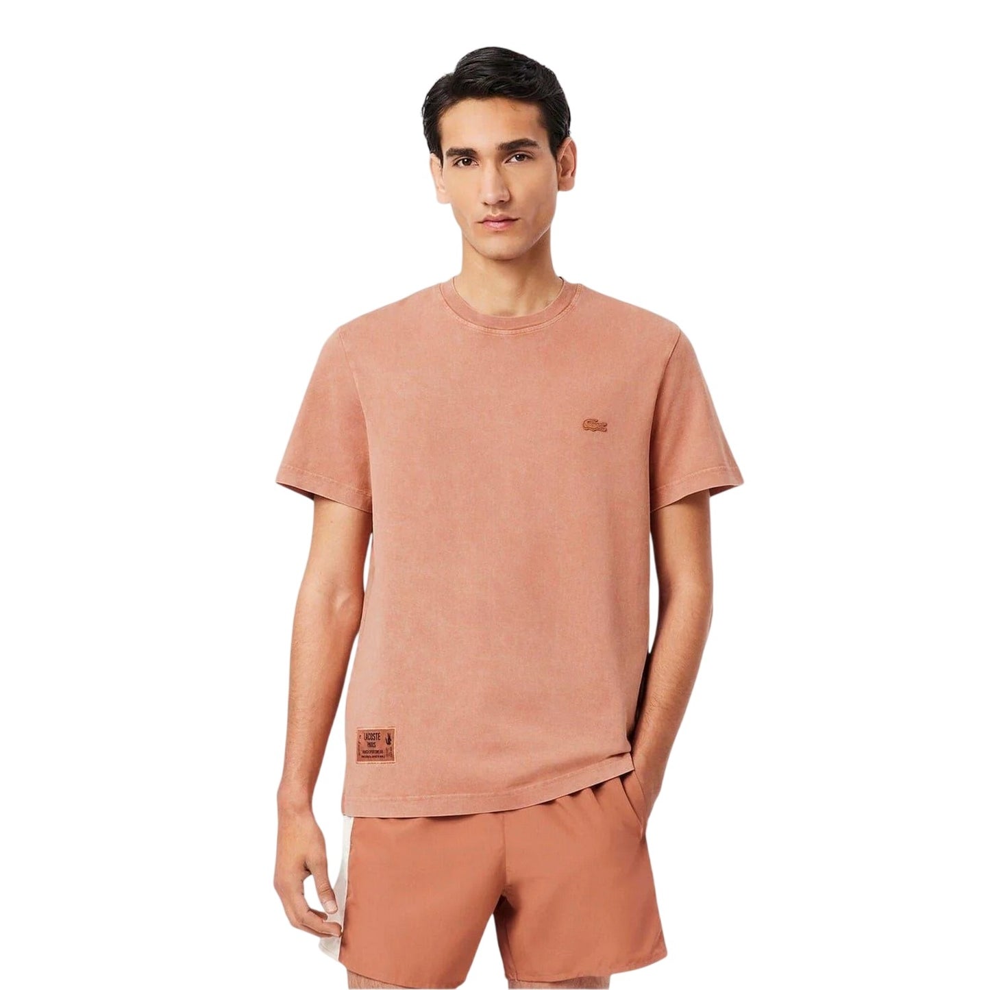 Latte - Pack Shot - Lacoste Mens Logo Crew Neck Regular T-Shirt
