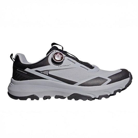 Black-Grey - Front - Karrimor Mens Aspect Leather Low Cut Waterproof Hiking Shoes
