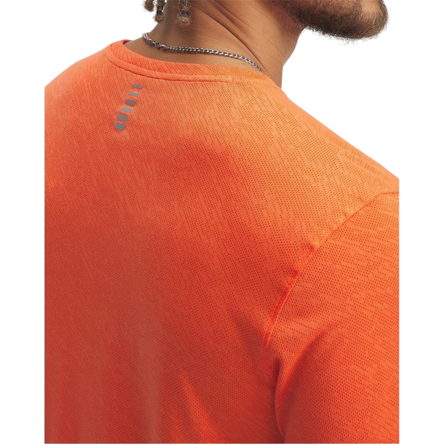 Orange - Side - Under Armour Mens Launch Camo Regular Running T-Shirt