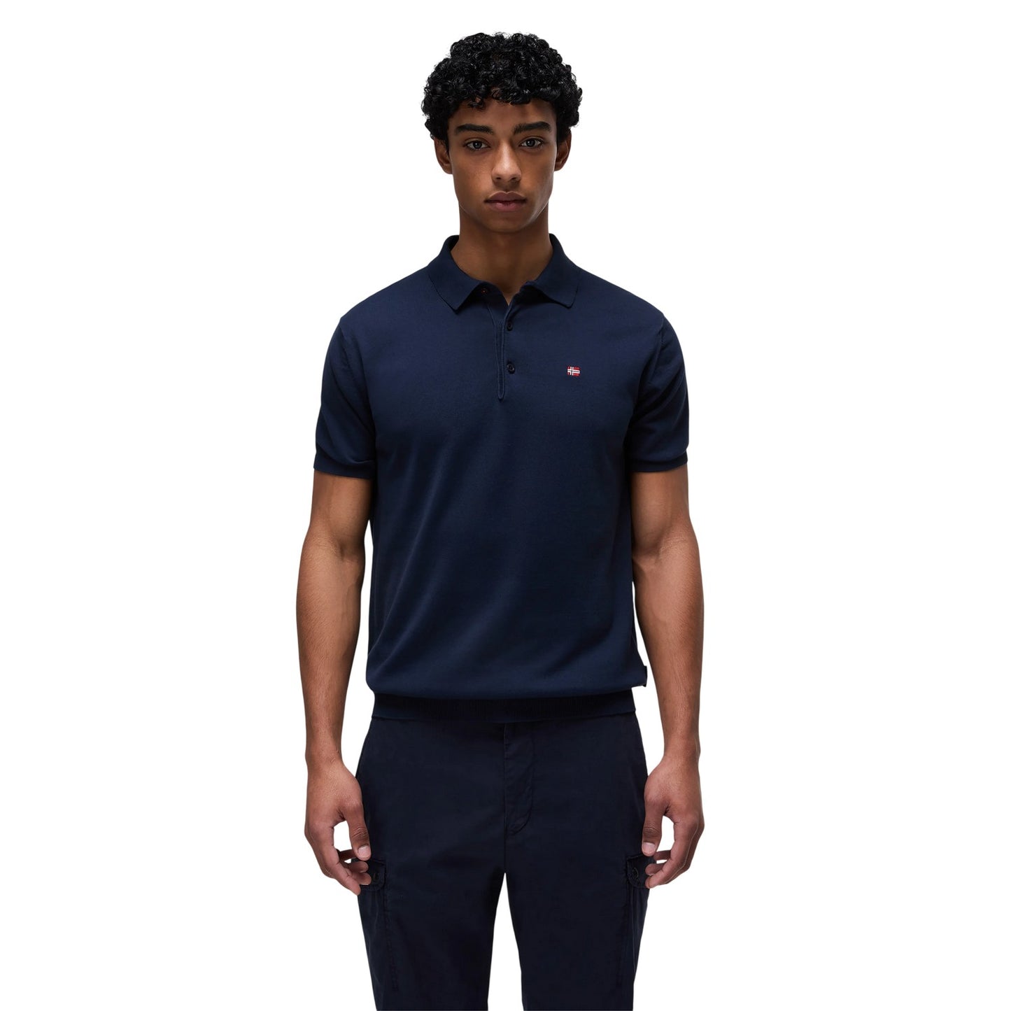 Marine Blue - Side - Napapijri Mens Regular Polo Shirt