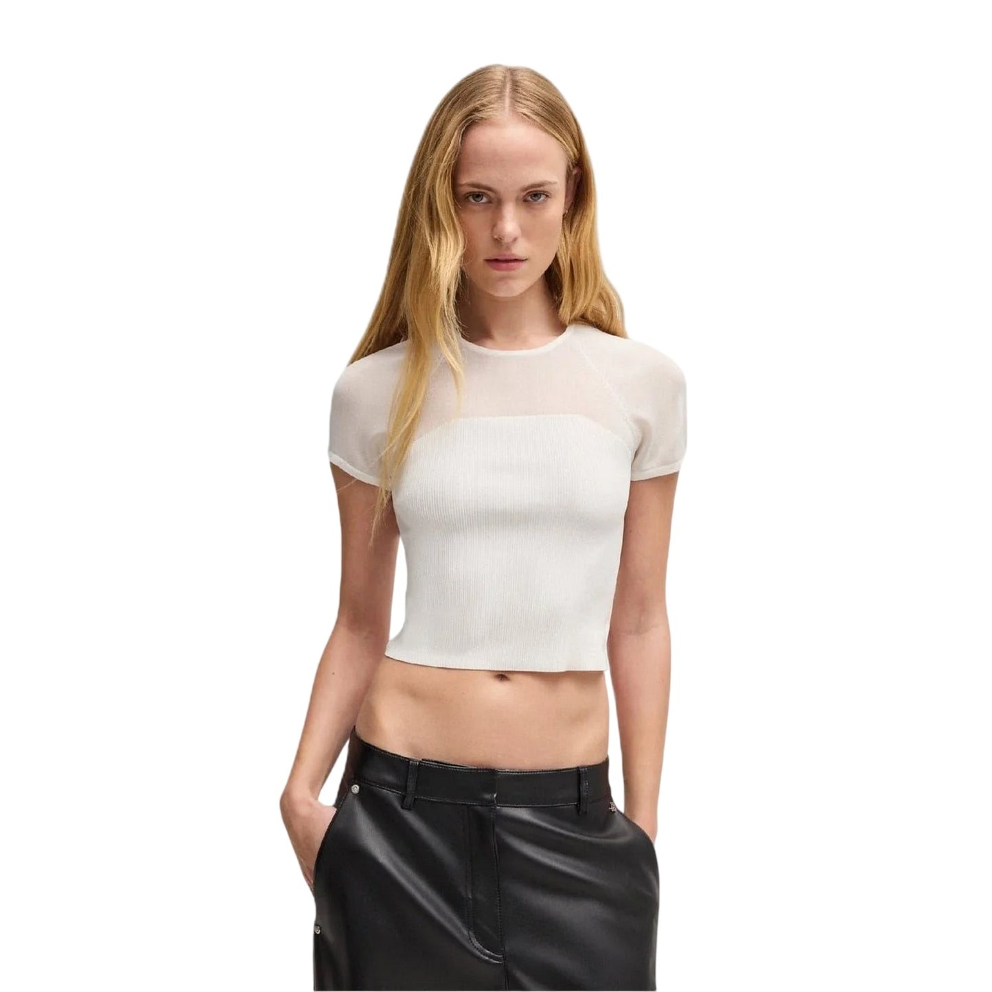 Natural - Lifestyle - Hugo Womens-Ladies Slevetta Slim Raglan T-Shirt