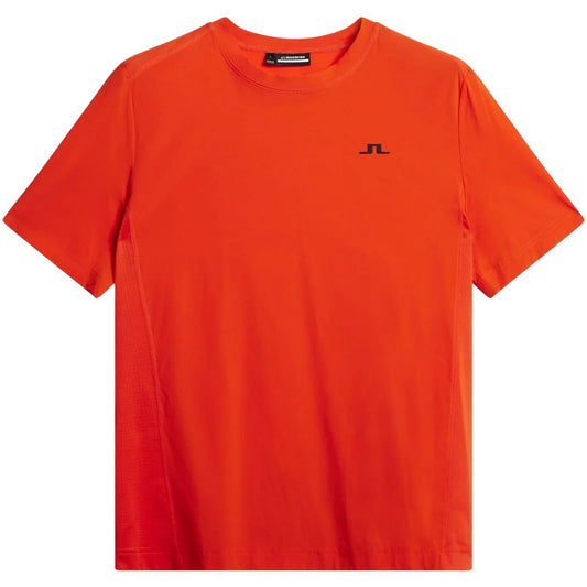 Tangerine Tango - Front - J.Lindeberg Mens Pro Crew Neck Regular T-Shirt