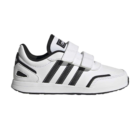White - Front - Adidas Boys VS Switch 3 Stripes Trainers