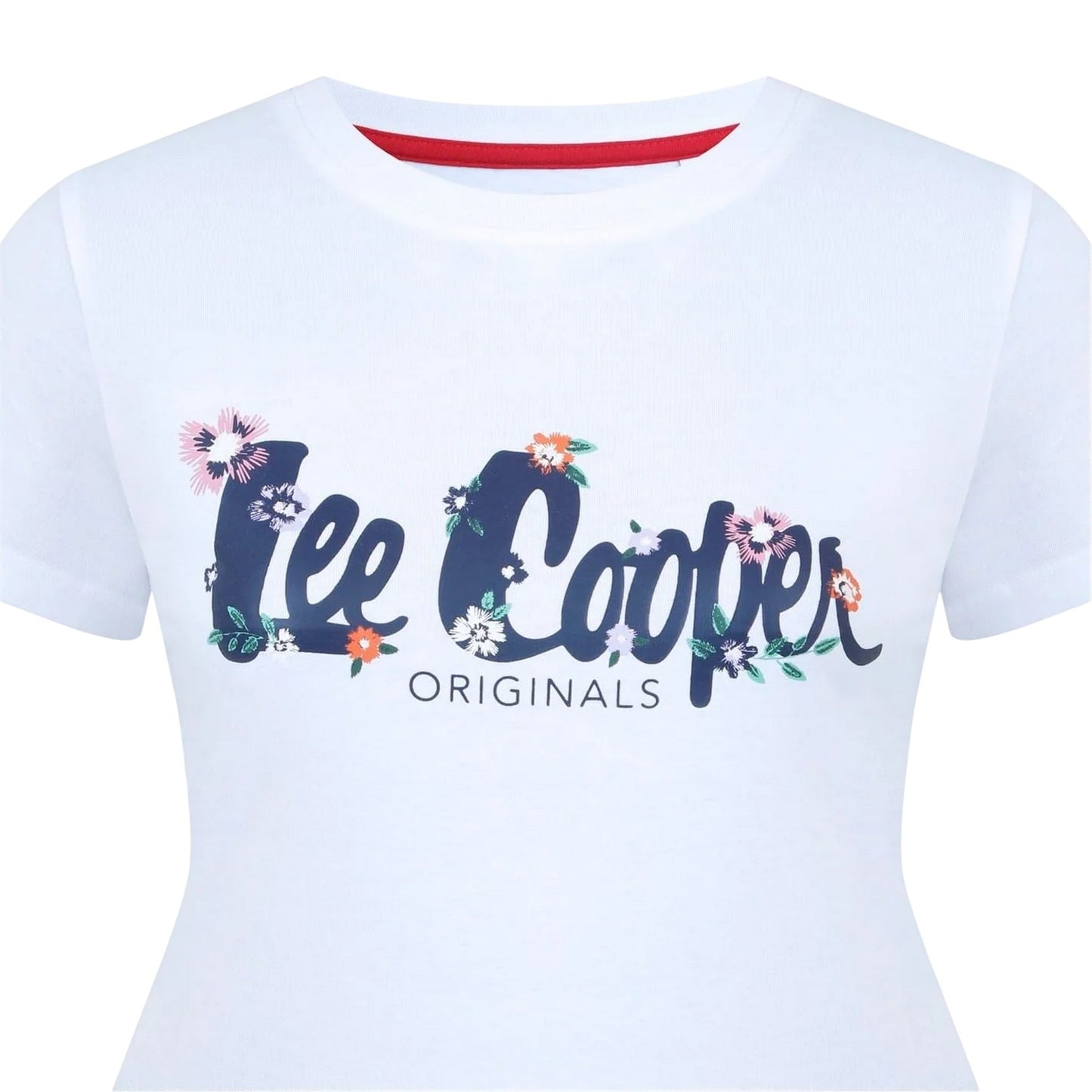 White - Side - Lee Cooper Womens-Ladies Classic T-Shirt